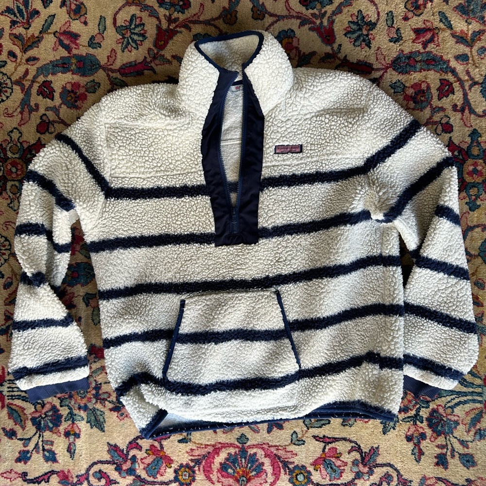 Vineyard Vines Striped Fleece Pullover